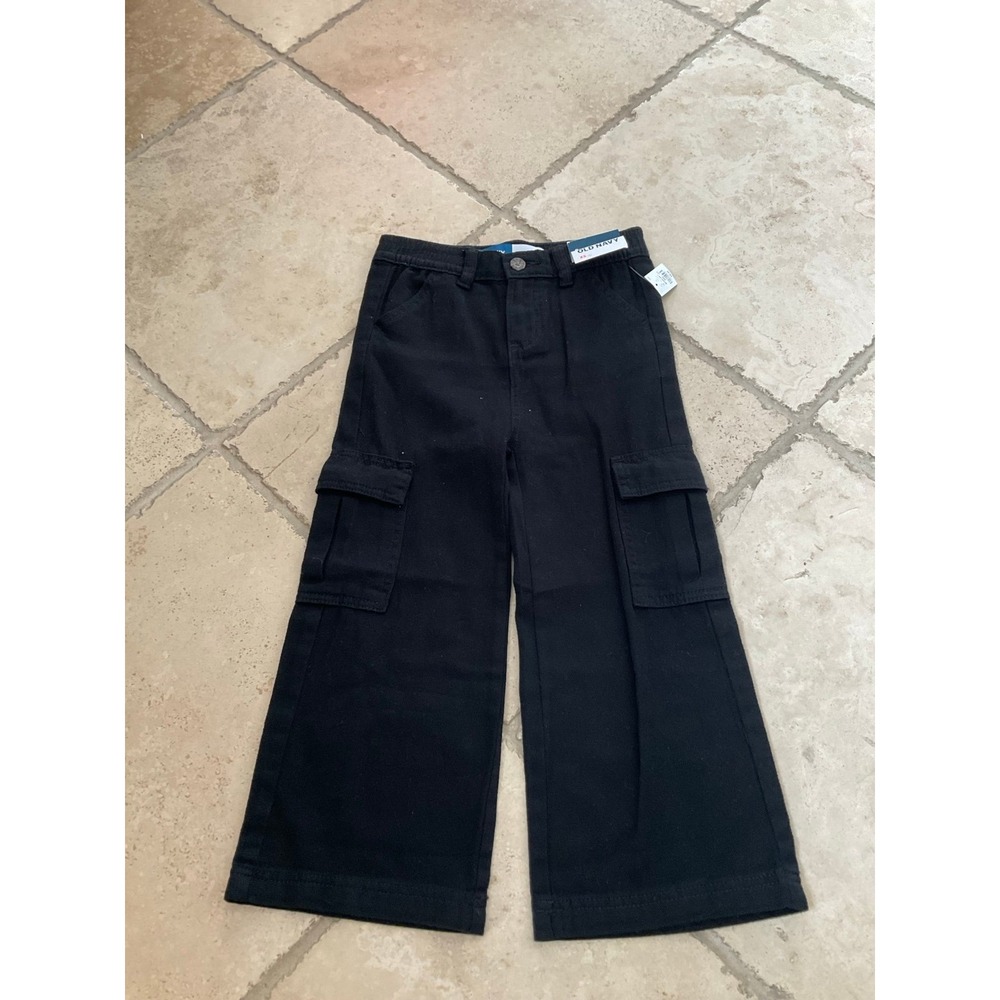 NWT Old Navy Black Baggy Cargo Pants for Girls Size XS (5)